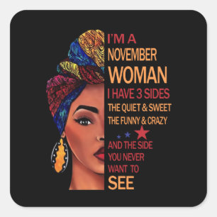 Sticker Carré Cadeaux d'anniversaire Je suis une femme de nove