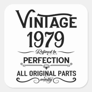 Sticker Carré Cadeaux de 45e anniversaire vintages personnalisés