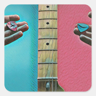 Sticker Carré Cadeaux de basse guitariste
