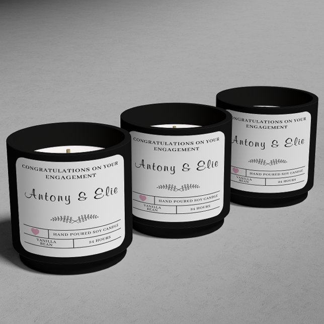 Sticker Carré Cadeaux de bougies Fiançailles personnalisés pour  (Créateur téléchargé)