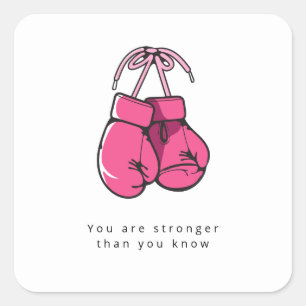 Sticker Carré Cadeaux de soutien contre le cancer du sein Femmes