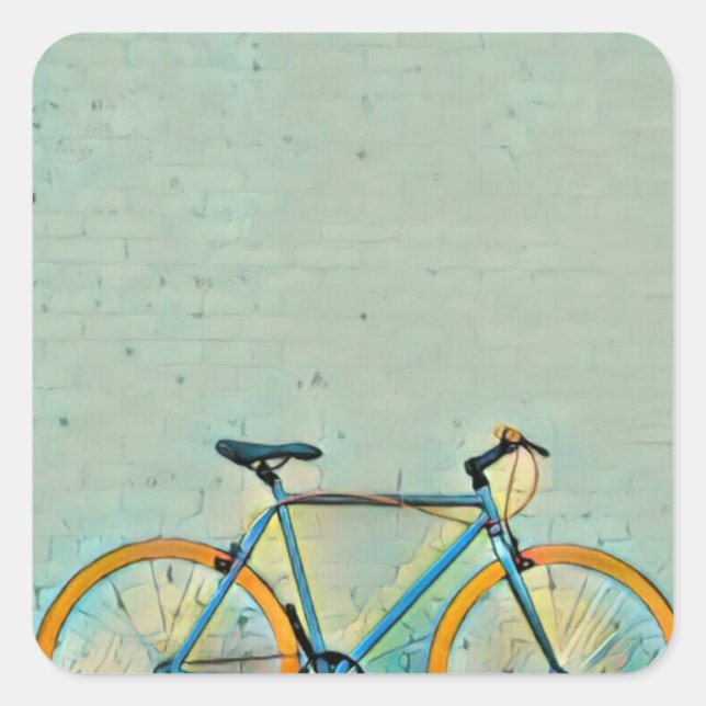 Sticker Carré Cadeaux de vélo pour elle (Devant)