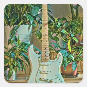 Sticker Carré Cadeaux guitaristes