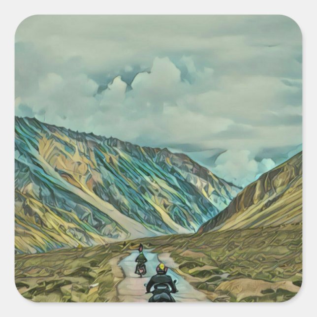 Sticker Carré Cadeaux pour motocycliste (Devant)