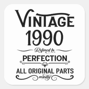 Sticker Carré Cadeaux vintages personnalisés 35e anniversaire no