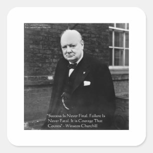 Sticker Carré Cadeaux Winston Churchill "Le Succès n'est Jamais 