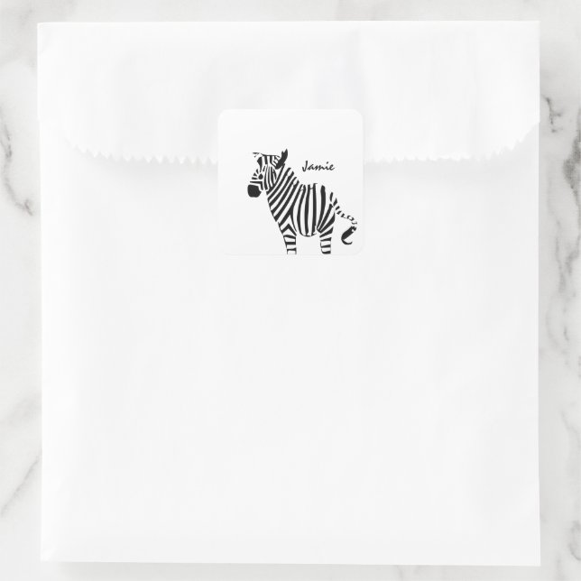Sticker Carré Cadeaux Zebra Lovers (Sac)