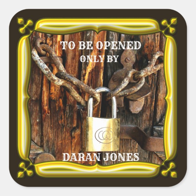 Sticker Carré Cadenas et chaîne personnalisées (Devant)