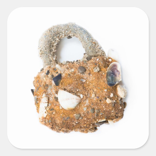 Sticker Carré cadenas patiné (Devant)