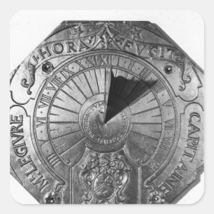 Sticker Carré Cadran solaire portatif, du château 1756 de Sierk