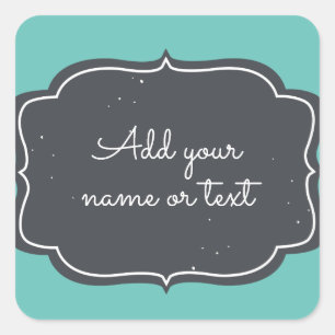 Sticker Carré Cadre Chalkboard moderne Aqua personnalisable