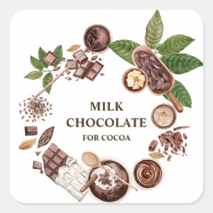 Sticker Carré Cadre de bouquet de chocolat