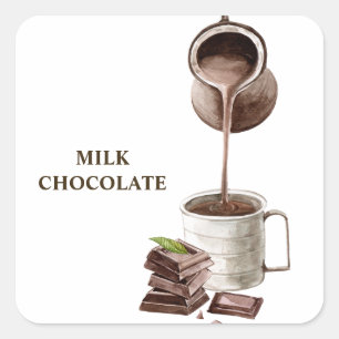 Sticker Carré Cadre de bouquet de chocolat