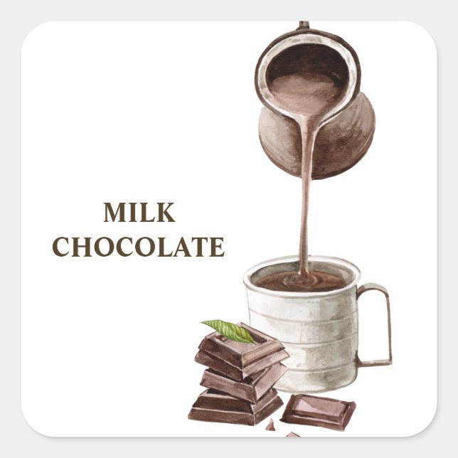 Sticker Carré Cadre de bouquet de chocolat (Devant)