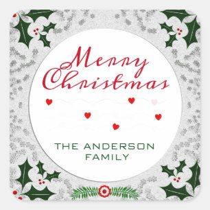 Sticker Carré Cadre de Noël