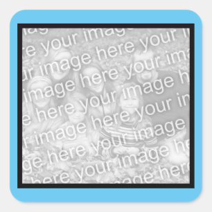 Sticker Carré Cadre en bleu Ajouter votre propre photo