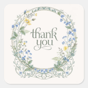 Sticker Carré Cadre floral en verre Art Nouveau