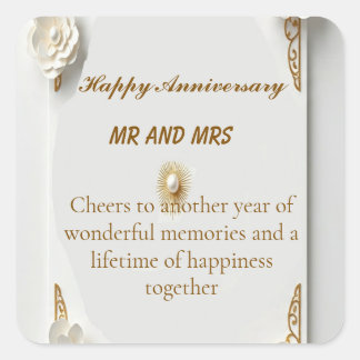 Sticker Carré Cadre luxe doré à l'aquarelle classique frole