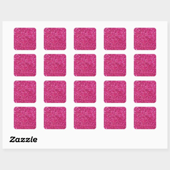 Sticker Carré Cadre pailleté rose (Feuille)