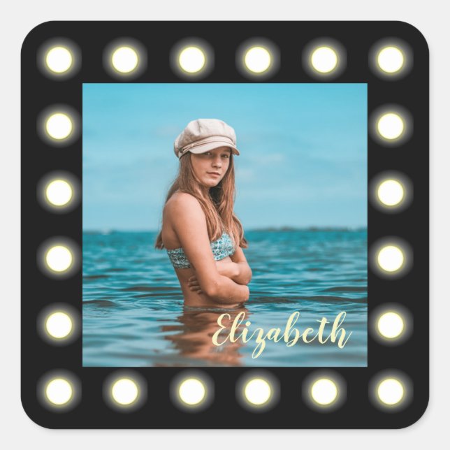 Sticker Carré Cadre photo Carré noir moderne et élégant (Devant)