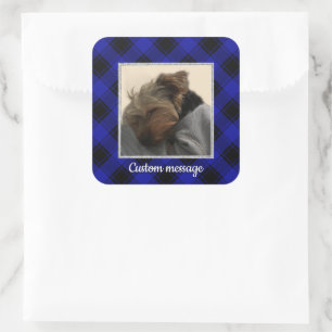 Sticker Carré Cadre photo personnalisé mignon Animal de compagni