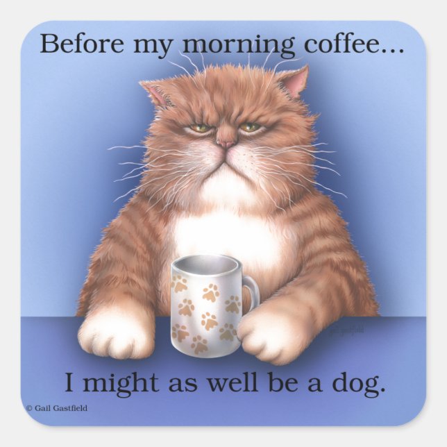 Sticker Carré Café (Devant)