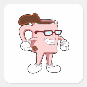 Sticker Carré Café avec Café