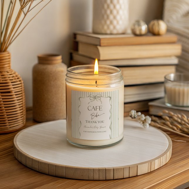 Sticker Carré Café Bébé Arc-en-ciel Rétro pour Baby Shower (Créateur téléchargé)