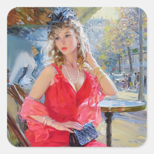 Sticker Carré café d'amour