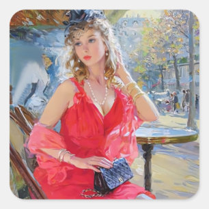 Sticker Carré café d'amour