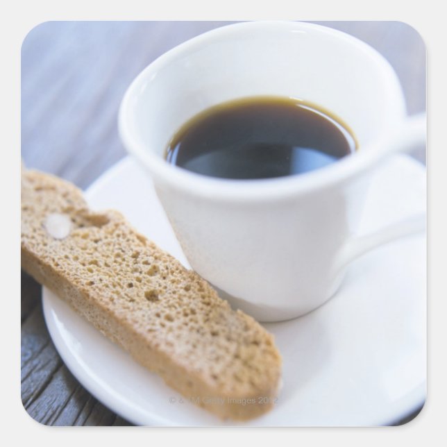 Sticker Carré Café et biscotti (Devant)