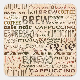 Sticker Carré Café Et Crème