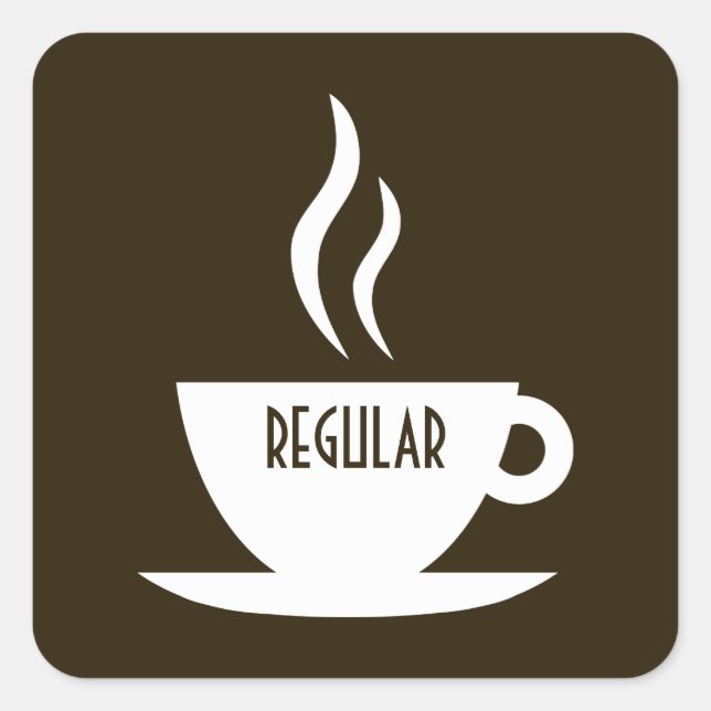 Sticker Carré café mod : régulier (Devant)