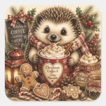 Cafetière de Noël Hérisson Cozy Vacances