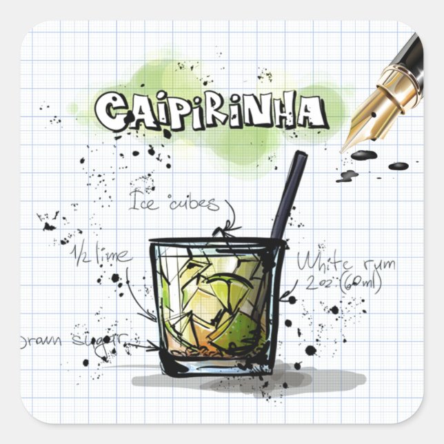 Sticker Carré Caipirinha (Devant)