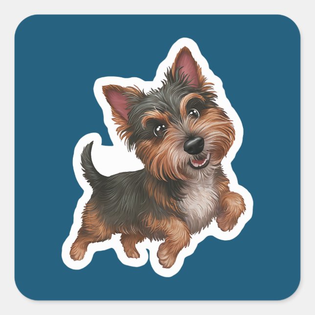 Sticker Carré Cairn Terrier (Devant)