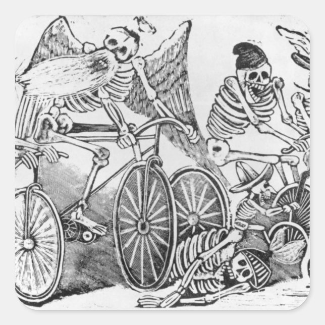 Sticker Carré Calavera du XXe siècle (Devant)