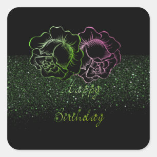 Sticker Carré Calcomanía cuadrada para cumpleaños con purpurpurp