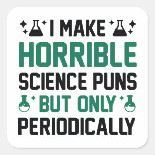 Sticker Carré Calembours horribles de la Science