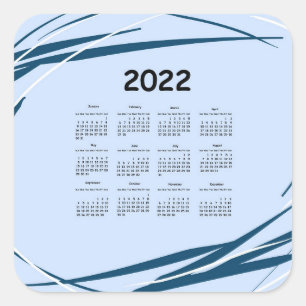 Sticker Carré Calendrier 2022. Planification des affaires, conce