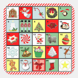 Sticker Carré Calendrier de Noël