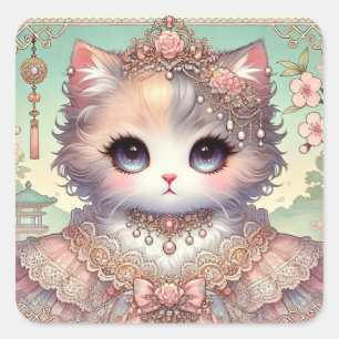 Sticker Carré Calico Princess Cat
