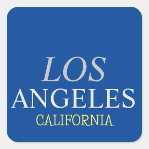 Sticker Carré California Los Angeles City USA Retro Vintage Blue