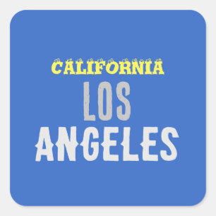 Sticker Carré Californie Los Angeles City USA Retro Vintage