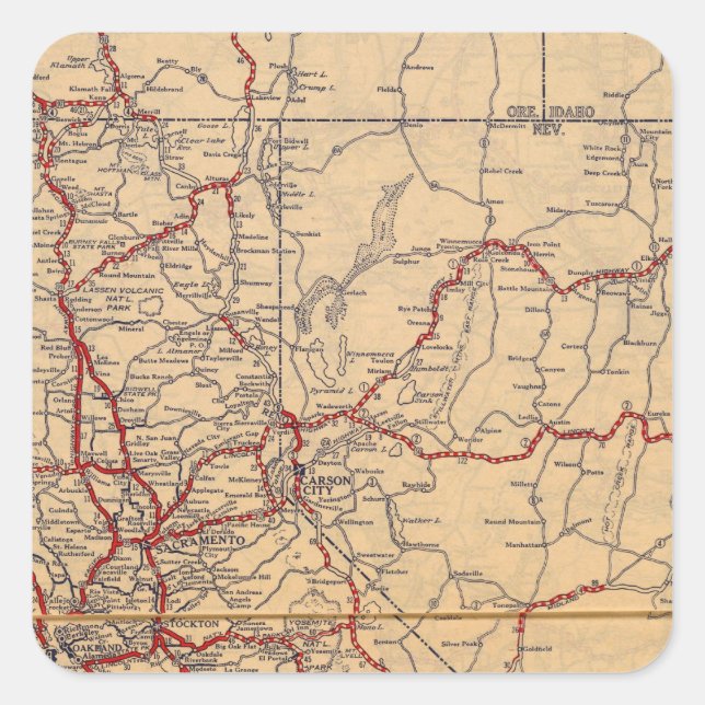 Sticker Carré Californie, Nevada (Devant)