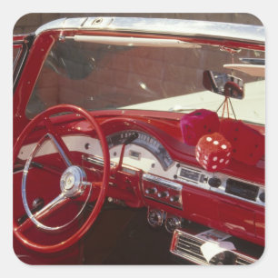 Sticker Carré Californie : Père Noël Ynez Valley, Solvang, 1957