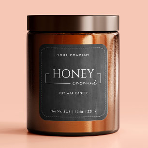 Sticker Carré Calligraphie à bougie de soja maison Chalboard noi