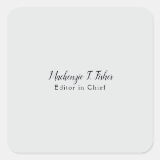 Sticker Carré Calligraphie classique Élégante Plaque Gris simple