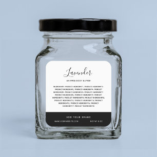 Sticker Carré Calligraphie Couleurs modifiables Ingrédients de c