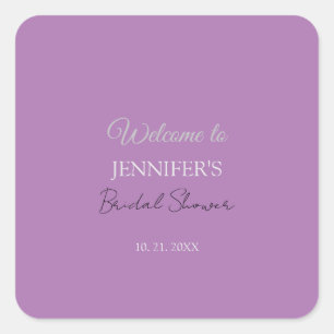 Sticker Carré Calligraphie Elegant Lavender Fête des mariées de
